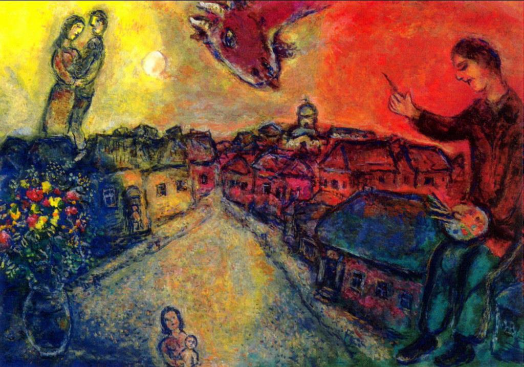 Künstler über Vitebsk 2 Zeitgenosse Marc Chagall Ölgemälde